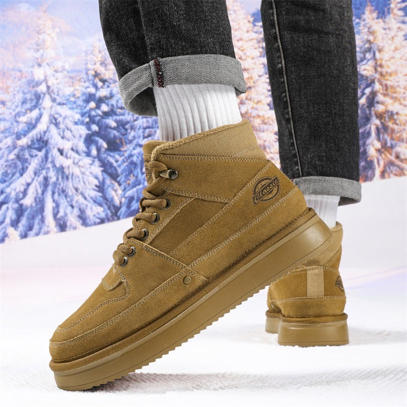 Winter New Style Fleece-Lined Thickened Trendy Casual Boots Thick Bottom Wear-Resistant Outer Wear Short Tube Men'S Shoes - Image 5